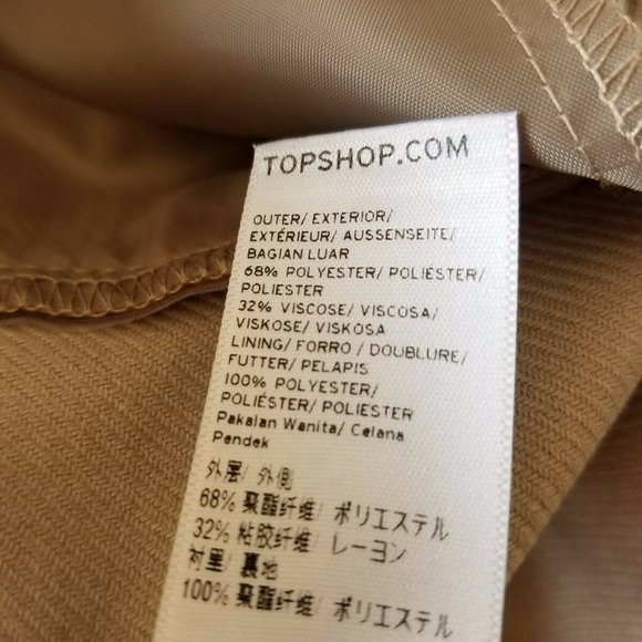 TOPSHOP high waisted beige shorts zip pockets 6 - Picture 6 of 6